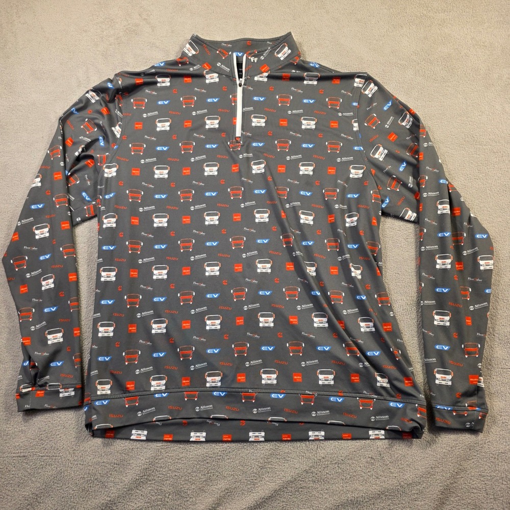 Fore Fathers 1/4 Zip Pullover Mens XXL Gray Good Isuzu Truck Graphic Performance